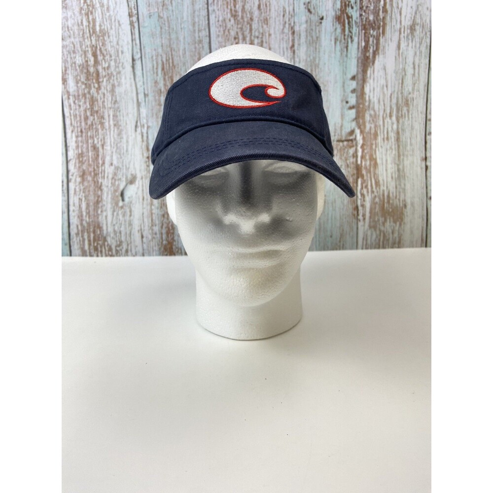 Costa Del Mar Sun Visor Hat Cap Adjustable Navy Blue w/ White and Red Logo